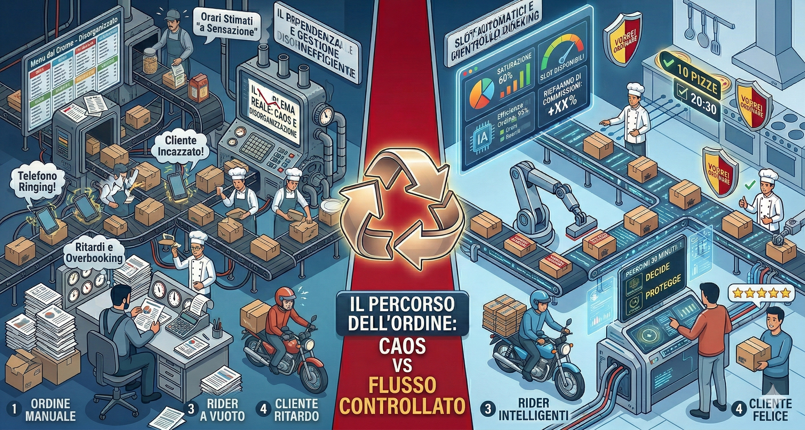 Ristorante gestisce 20 ordini delivery simultanei con Vorrei Ordinare